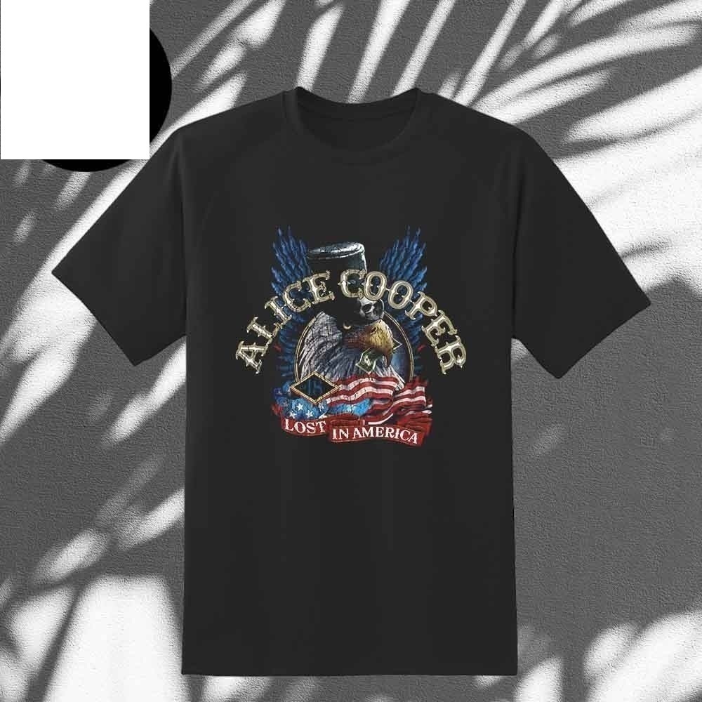 Alice Cooper Lost In America Rock Tour Graphic Unisex Fan T-Shirt